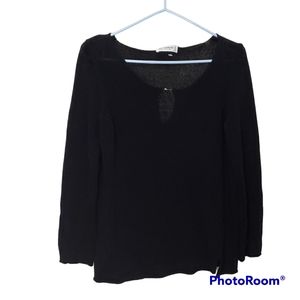 Holt Renfrew Ribbed Keyhole  Sweater